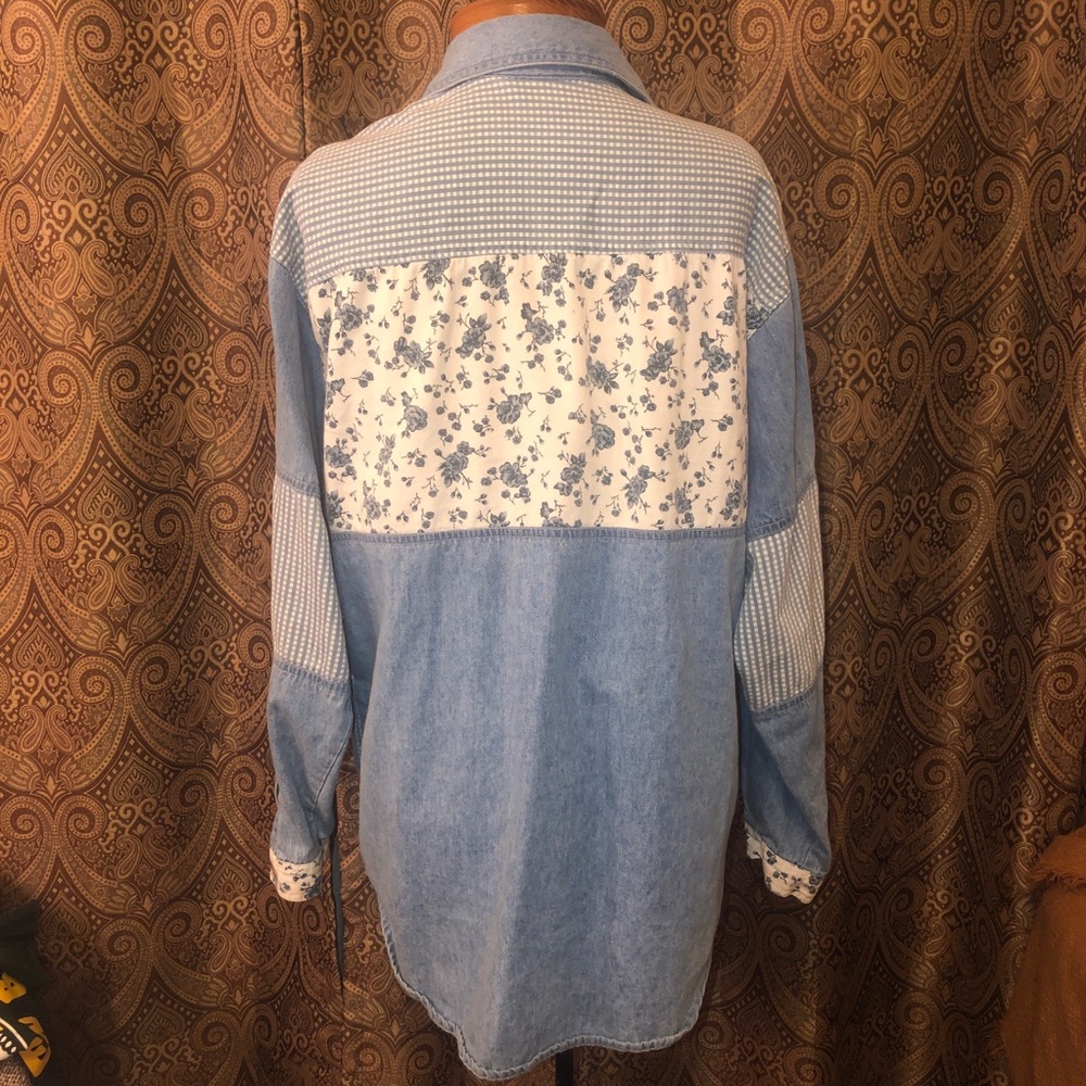 Denim patchwork button up - Picture 2 of 3